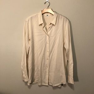 Cream Uniqlo Blouse